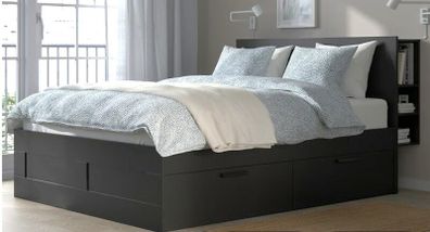 IKEA King (202x152cm) bed, storage, premium hybrid mattress