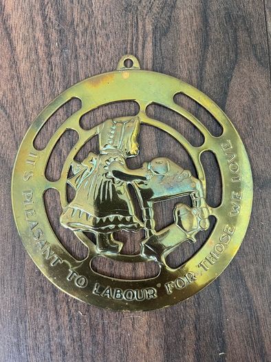 Vintage Decorative Brass Plaque