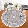 Round Rug Bohemian 4FT/120cm Circle Area Rug Cotton Rug Washable Round Rug Geometric Pattern Printed Hand Woven Carpet with Tassels Floor Mat for Kitchen Living Room Laundry Playroom Image 4