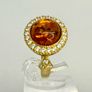 Amber & Cubic Zirconia Ring Image 6