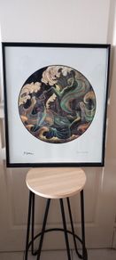 French beautiful Silkscreen framed print by P Opal