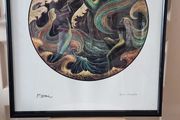 French beautiful Silkscreen framed print by P Opal