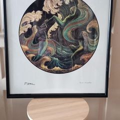 French beautiful Silkscreen framed print by P Opal