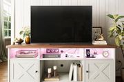 TV Unit, TV Stand Cabinet with Sockets, USB and LED, TV Cabinet Suitable for up to 65'' TV