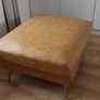 Lovely large seat with matching footstool - vegan leather Image 4