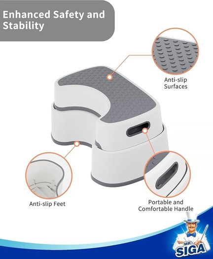 Toilet Stool Squat Adult, Bathroom Stool Heavy Duty, Anti Slip Toilet Step for Bathroom, Toddler Step for Kids