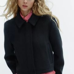 Zara wool blend jacket coat with pockets Size XXL
