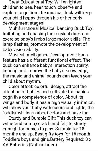 Dancing,  Walking Electronic duck (1078)