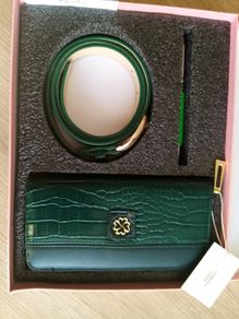 Gift Set in box, green purse, belt & pen. NEW.