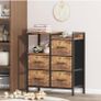 Chest of Drawers Bedroom with 5 Drawers, Tall Dresser with Shelf, Fabric Dresser for Entryway Hallway Living Room, Closet Storage Drawer, Rustic Brown Image 6