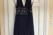 100% Silk Navy halter neck dress