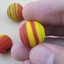 Vintage African Style yellow Red Glass Lot of 7 Image 6