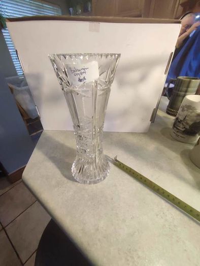 Lovely Bohemian Crystal Vase.