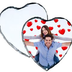 Personalised Photo Slate 20 x 24cm Heart shape valentines day gift present