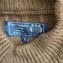 Paul Costelloe Living Tan High Collar Cable Knit Jumper Size Large Image 7