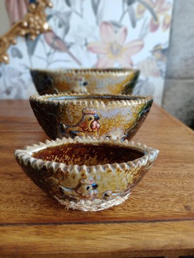 Vintage Ceramic Art Pottery Nest of Bowls x 3