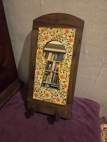 Vintage Hand made Wall Key Holder with Mirror