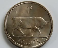 1966 Ireland Shilling BUNC coin 60 years old