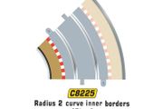 Scalextric C8225 NEW Radius 2 Inner Borders + Barriers x4 (r2)