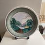 Hand painted limited edition signed Charger Avoca Blue. Image 5
