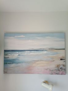 Framed beach wall art 90 x 60 cm