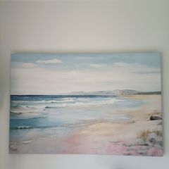 Framed beach wall art 90 x 60 cm