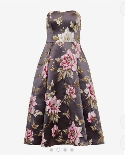 Ted Baker Bernica Floral Jacquard Full Midi Dress Gunmetal!