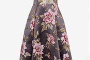 Ted Baker Bernica Floral Jacquard Full Midi Dress Gunmetal!