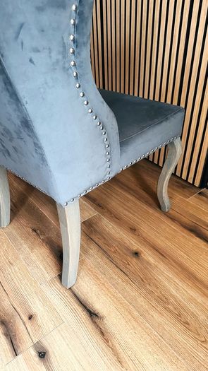 Grey wing back chairs