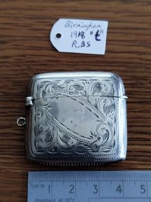 Authentic Antique Edwardian Sterling Silver Vesta Case (1918)