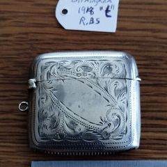 Authentic Antique Edwardian Sterling Silver Vesta Case (1918)