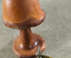 Small Second Hand Turned Wood Mushroom Shaped Ornament