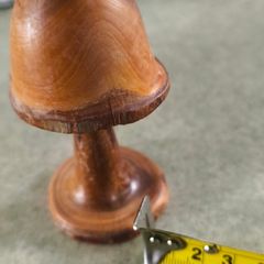 Small Second Hand Turned Wood Mushroom Shaped Ornament