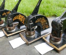 Vintage Ornate Cast Iron Embossing Presses - set of 4 (45 each)