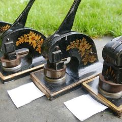 Vintage Ornate Cast Iron Embossing Presses - set of 4 (45 each)