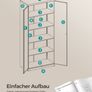 Multi-Purpose Metal Cabinet Adjustable Shelves Grey White Image 6