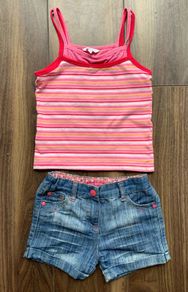 Girls Shorts and 2 Vest Tops: 4-5yrs