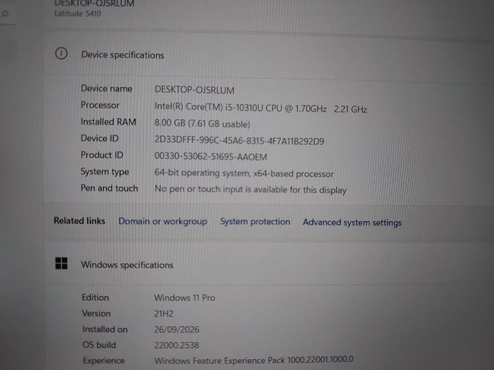 Dell Latitude 5410 | i5-10310U | 8GB RAM | 256GB NVMe SSD | Windows 11 Pro | New Battery