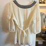 Monsoon square neck tie back blouse with crochet and cross stitch details Image 6
