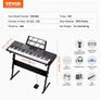 61 Key Digital Keyboard Piano, Lighted Keys, Electric Portable Piano with Adjustable Stand 600 Tones 500 Rhythms Built-In Speakers Sustain Pedal Headphones, USB MIDI for Beginners Image 7
