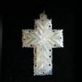Vintage Dainty Round Star Carved White Mother of Pearl MOP Shell Pendant Image 4