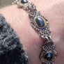 Stunning 19th Century Silver and Polished Agate bracelet Image 2