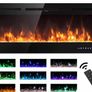 Electric Fireplace Touch Screen Glass Panel Colorful Flame Insert Wall Mounted Heater Remote Controlled Image 2