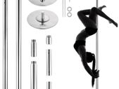 Professional Dancing Pole, Spinning Static Dancing Pole Kit, Portable Removable Pole, 45mm Heavy-Duty Stainless Steel Pole, Height Adjustable Fitness Pole, for Exercise Home Club Gym, Silver