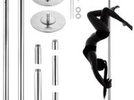 main image for ad Professional Dancing Pole, Spinning Static Dancing Pole Kit, Portable Removable Pole, 45mm Heavy-Duty Stainless Steel Pole, Height Adjustable Fitness Pole, for Exercise Home Club Gym, Silver