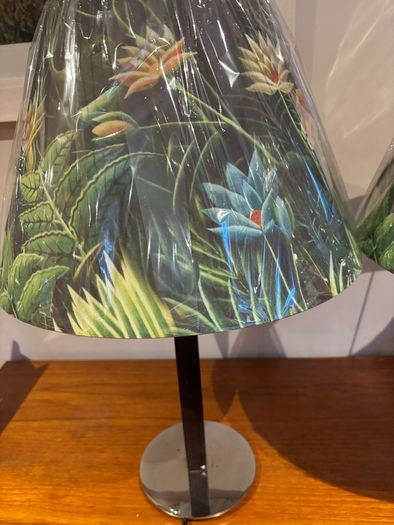 2 Table Lamps with brand new lamp shades ( &K Amsterdam ) and Free IKEA DYTAG green throw