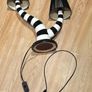 Beetlejuice Inspired Double Table Lamp Handmade Black & White Gothic Lamp Image 2