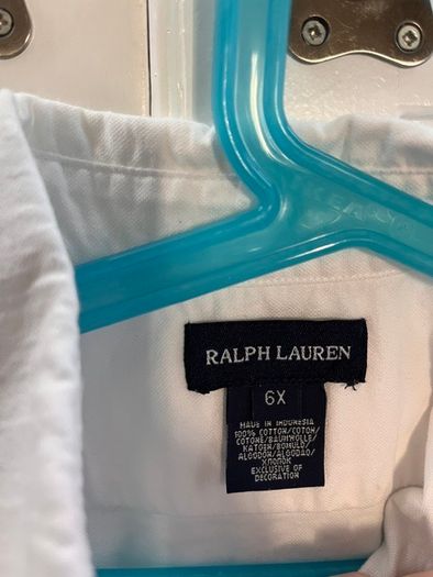 Ralph Lauren White Cotton Oxford Short-Sleeve Girls Shirt