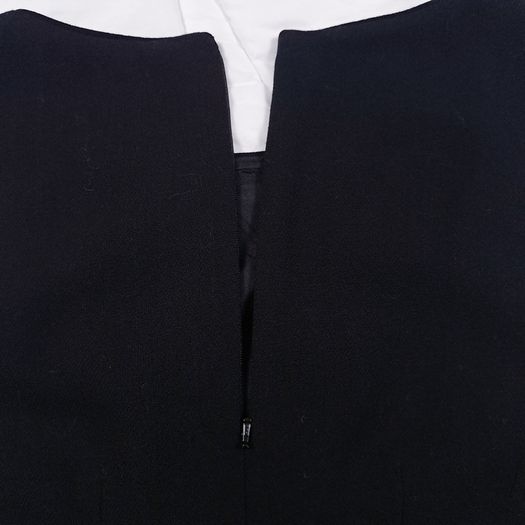 Hobbs Black Sleeveless Waist Pleated Tailored 100% Wool Sheath Dress 10UK/38EU