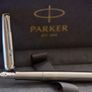Brand New 18K Gold F Nib Parker Sonnet Brushed Stainless Steel Fountain Pen + Spare M Nib Image 5